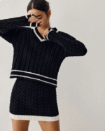 NOVA - Cable Knit Sweater with Skirt