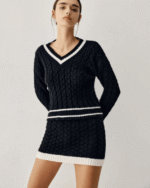 NOVA - Cable Knit Sweater with Skirt - Image 2